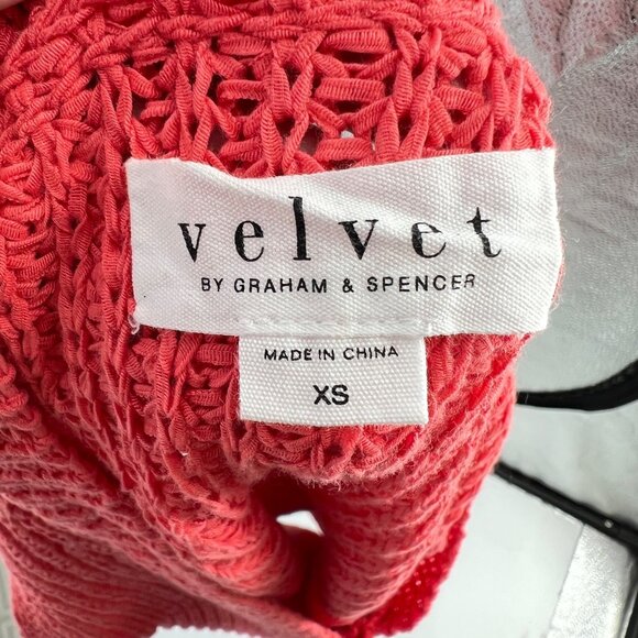 Velvet By Graham & Spencer Peach Knit V-Neck Sleeveless Sweater Size XS - Picture 9 of 13